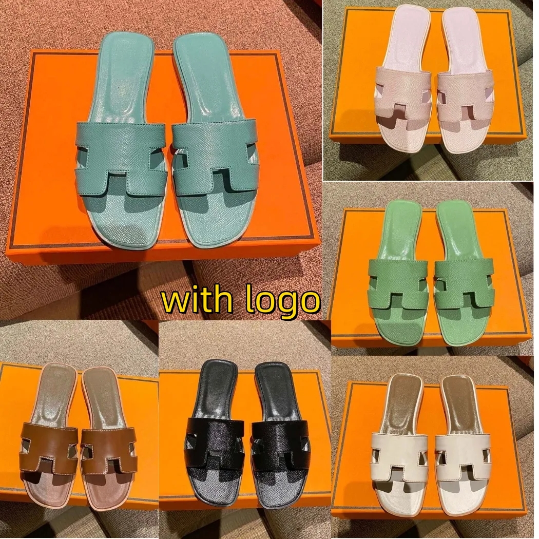 Fashion stylish classic oran hermeies sandals women Leather Slide On Sneakers Featuring a Flexible Rubber Outsole Perfectly Match Your Vacation Wardrobe