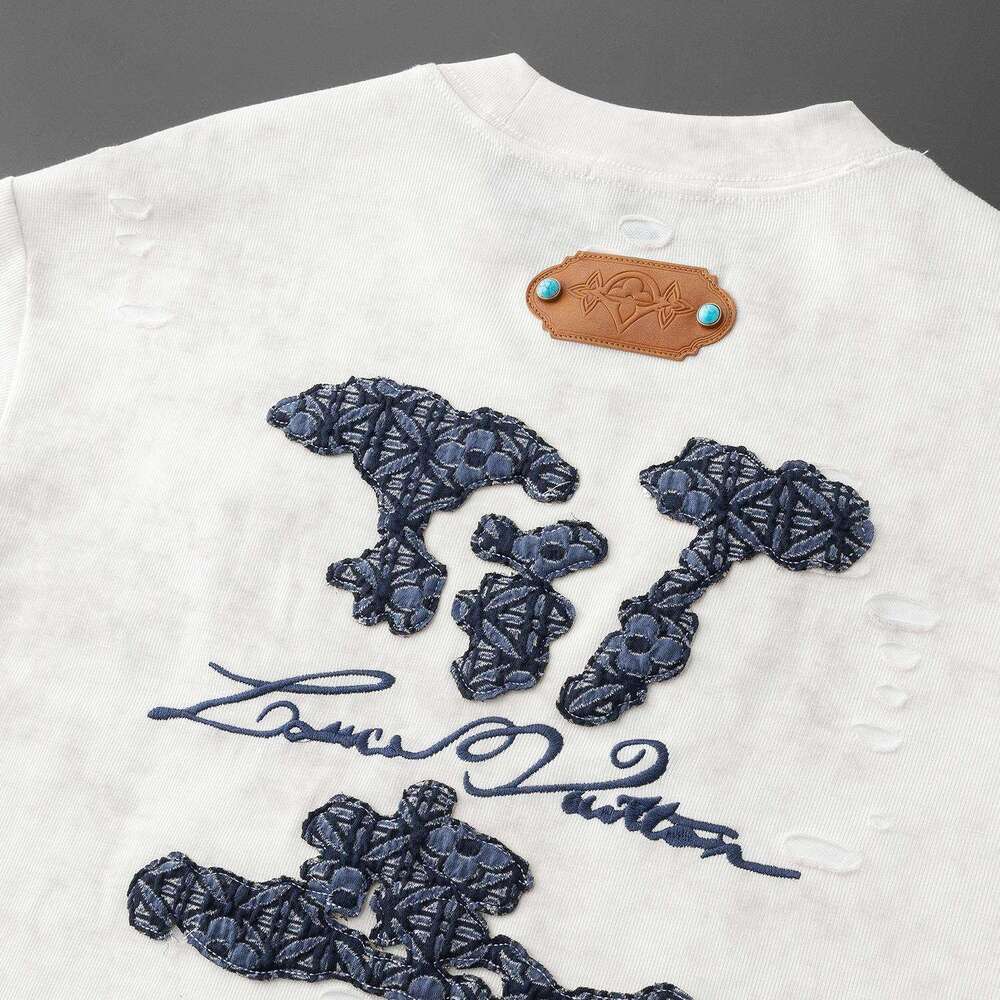 European high street fashion brand high-end embroidered short-sleeve T-shirt, luxury summer new style, loose casual T-shirt top