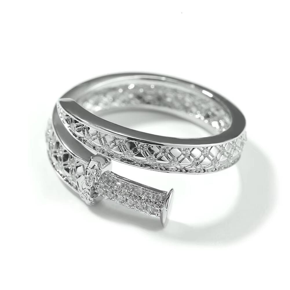 Copper Rhodium Plated Gold Plated Moissanite Sword Chain Link Bracelet Trendy for Anniversary Gift