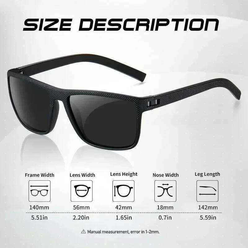 Fashion Square Polarized Sunglasses Men Women Retro Outdoor Sports Fishing Sun Glasses UV Resistant Male Goggle Shades UV400 26Y0330