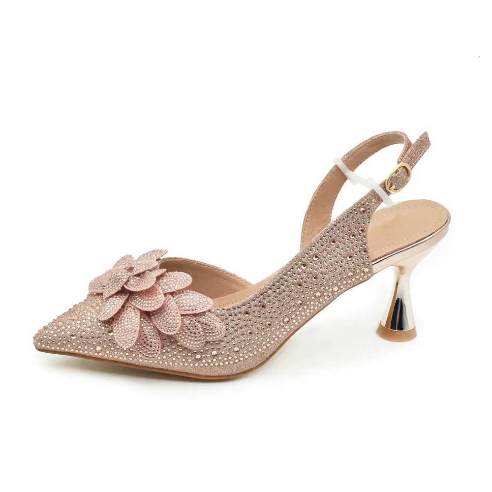 New Arrival Nigerian Women Heel Party Shoes and Bag Set Rhinestone Handbag Italian Design Luxury Wedding Shoes for Bride Z260330
