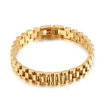 Mens and Womens Simple Stainless Steel Bracelets Strap Type Gold Jewelry Bracelet Wholesale