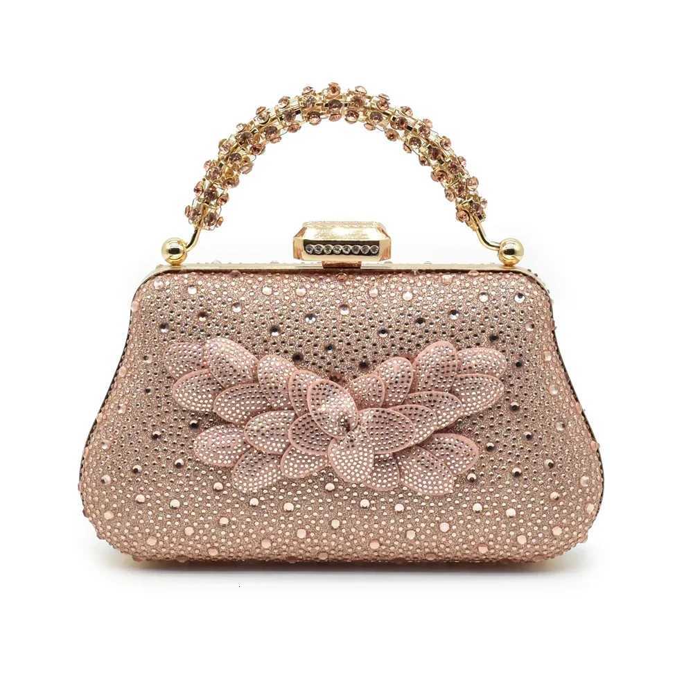 New Arrival Nigerian Women Heel Party Shoes and Bag Set Rhinestone Handbag Italian Design Luxury Wedding Shoes for Bride Z260330