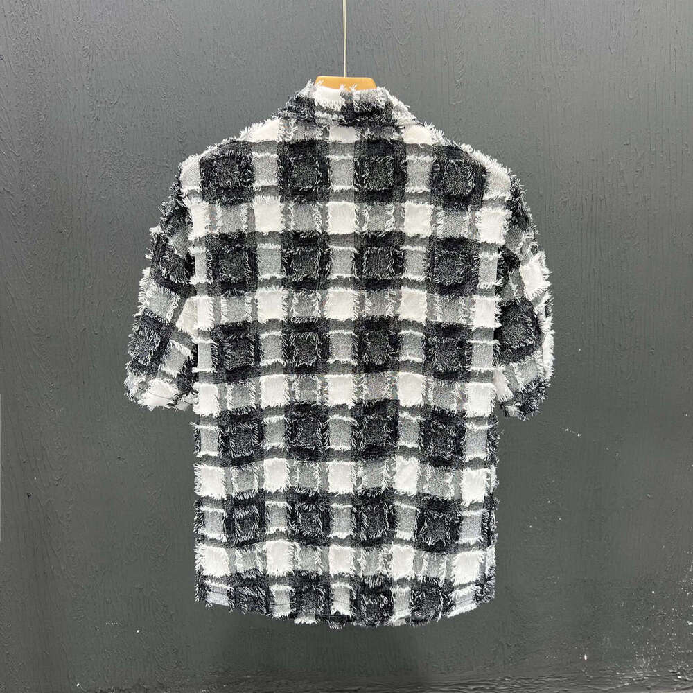 Style Short-Sleeve Collared Summer Trendy Casual Versatile Plaid Shirt, Youth Half-Sleeve Men's Top