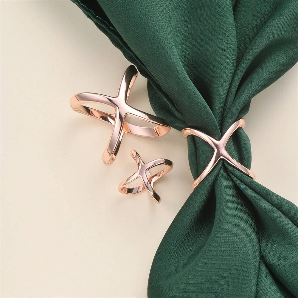 1pc Modern X-Shaped Hollow-Out Scarf & Shawl Clip, Coat Belt Buckle, Blouse Knot, Minimalist Clothing Accessory