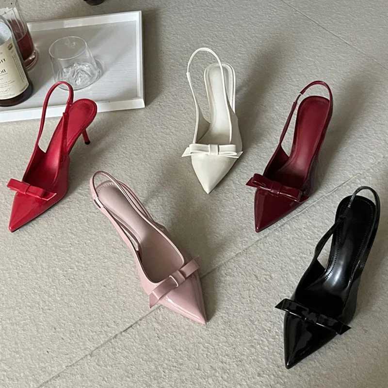 Eilyken New Design Slingbacks Butterfly-knot Women Pumps Sexy Pointed Toe Thin Heels Stripper Party Shoes Large Size 35-43 Z260330