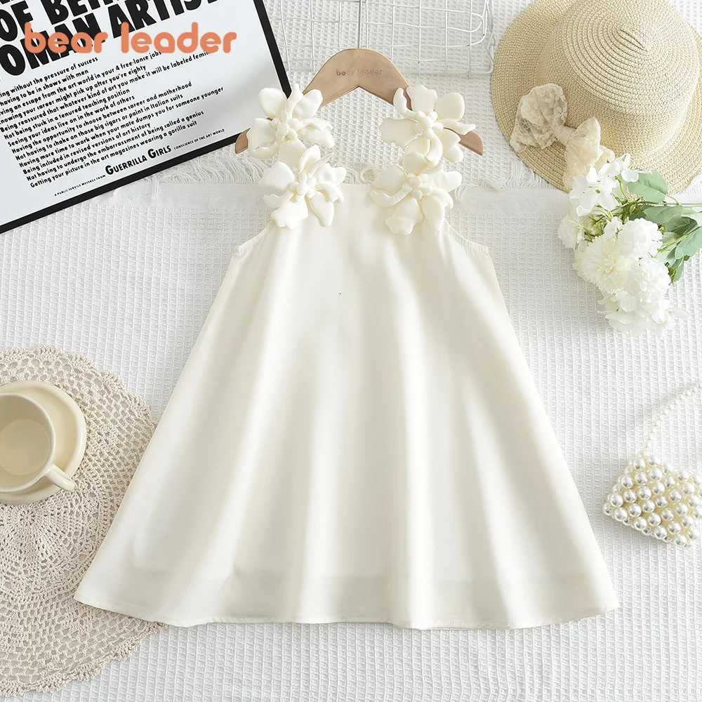 Bear Leader 2-7 Years 3D Flower Birthday Wedding Princess Dress Korean Version Sling Party Clothes Summer Girls Casual OutwearT260330