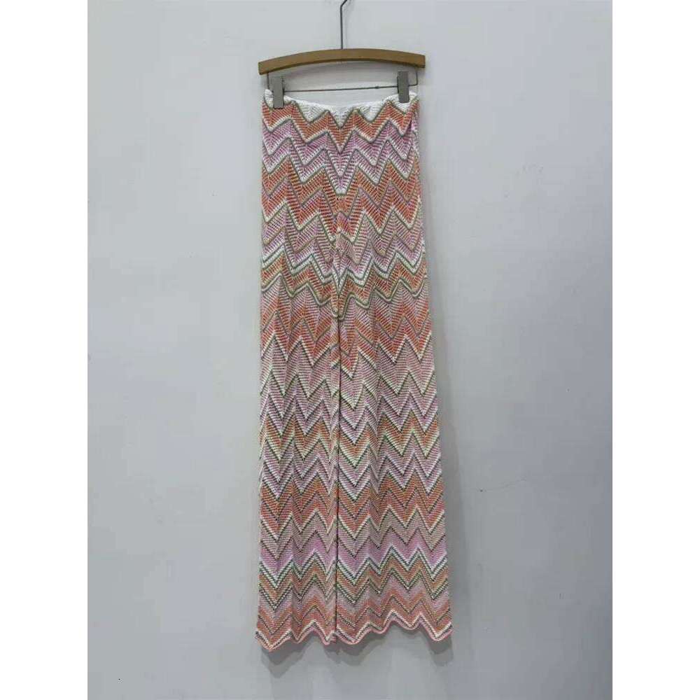 Contrasting Wave Pattern Women Clothes Sleeveless O-Neck Sweater Vest Tank Top Or Casual Long Pants For Female Mdng260330