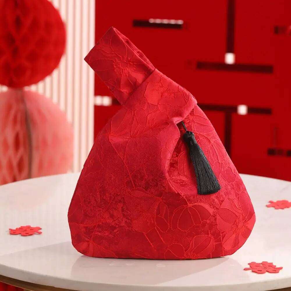 Chinese Embroidery New Chinese Style Knot Wrist Bag Tassel Flower Pendant Cheongsam Accessories Wedding Temperament Handbags