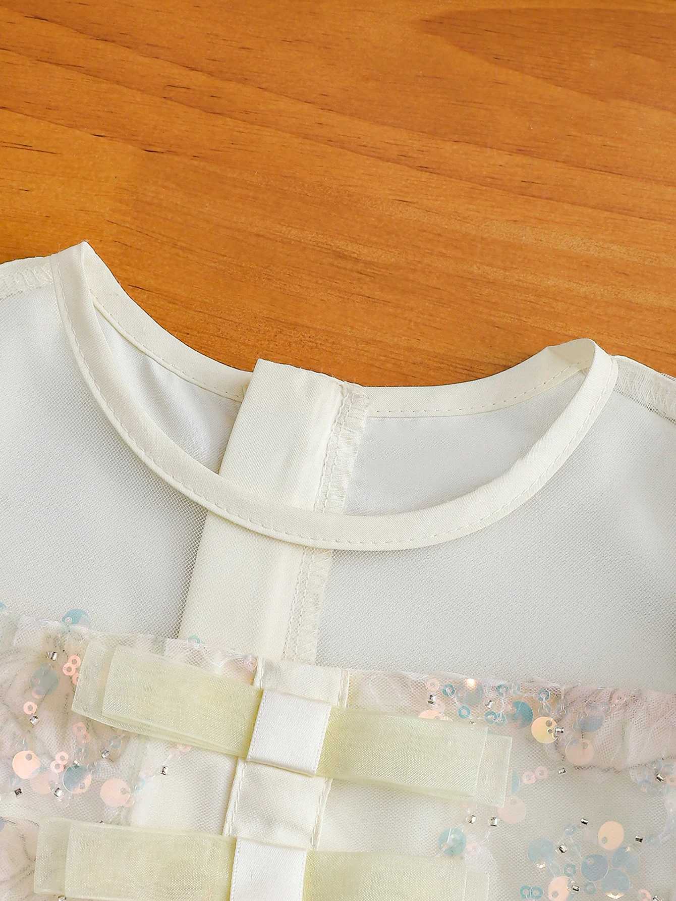 Summer New Baby National Style Sequin Tulle Dress Infant Clothing Bright Sparkling Mesh Dress for Little GirlsT260330