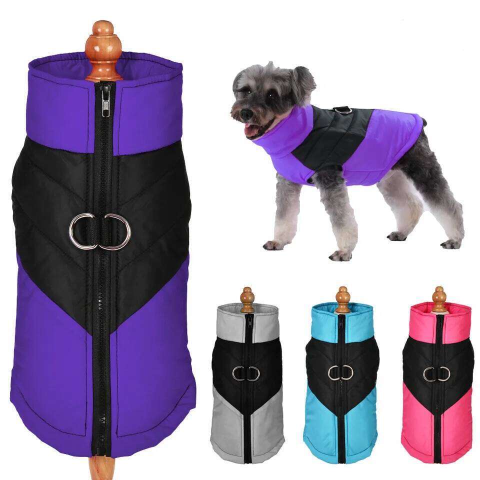 Waterproof Pet Dog Coat For Small Medium Dogs Cats Warm Winter Puppy Jacket Windproof Outfits With D-ring French Bulldog Costume
