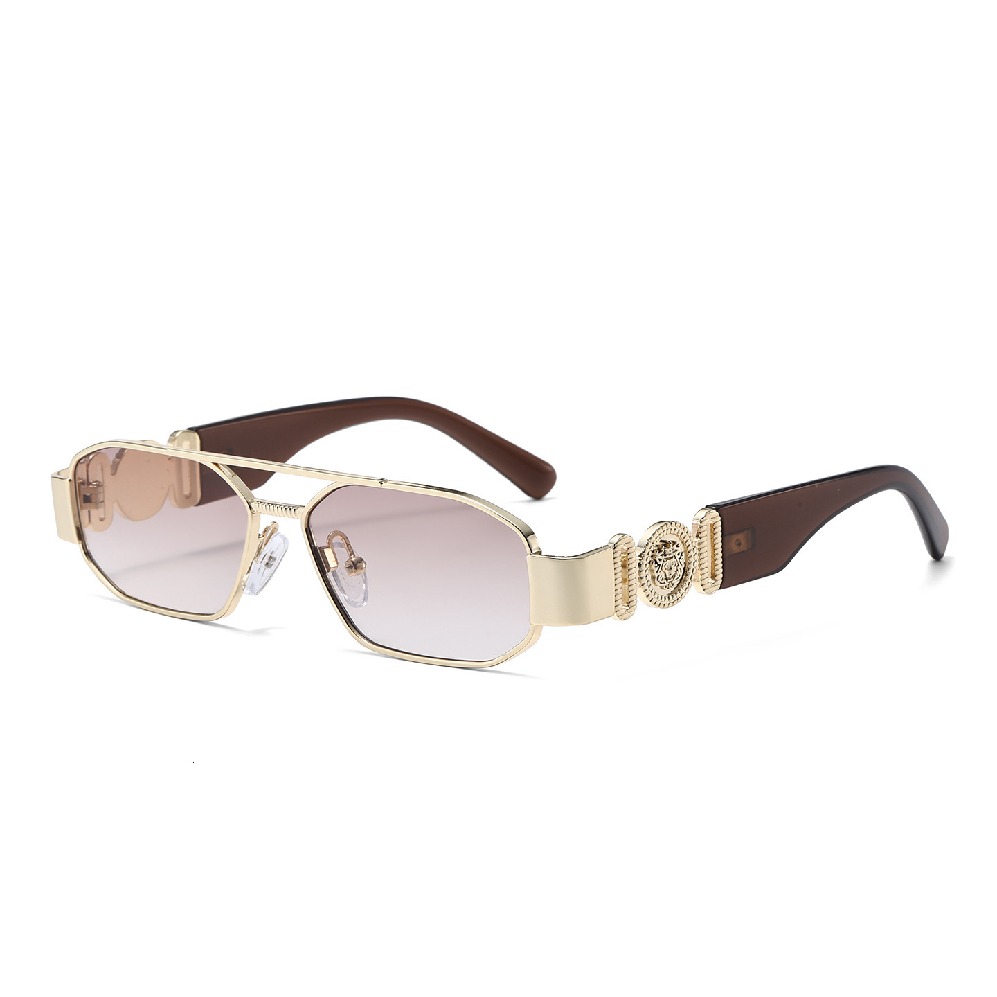 Luxury Brand Designer Sunglasses 2026 New Light Luxury Fashion Sunglasses European And American Style Unique Double Bridge Internet Celebrity Polygona