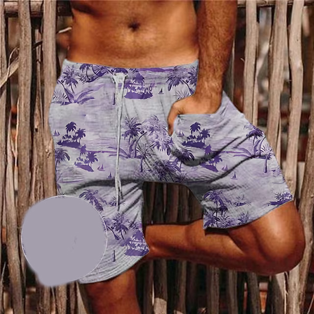Elegant Men's Lightweight Short Swimsuits Featuring a Retro Look