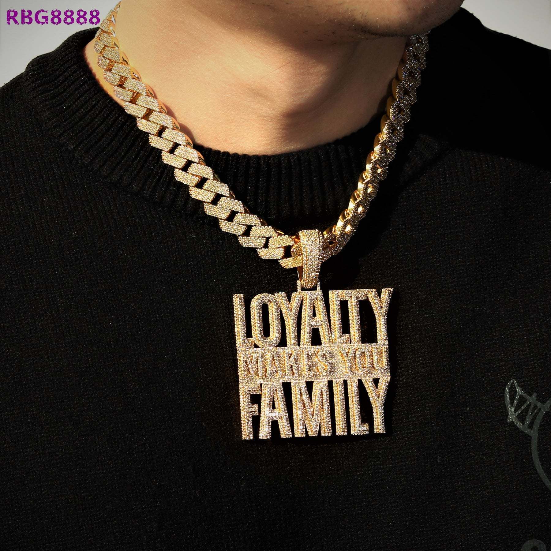 Custom 925 Sterling Silver Moissanite Diamond Necklace with 18K Gold Plated Pendant Hiphop Style for Men