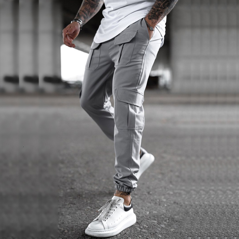Cross-Border European Goods Autumn European and American Sports Casual Pants Trendy Brand Cargo Pants Men's Fashion Casual Long Pants Trend