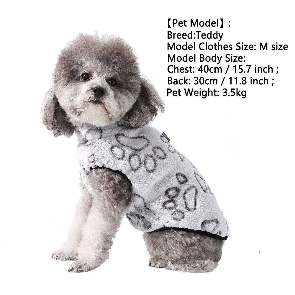 Reflective Pet Dog Jacket Coat For Small Medium Dogs Cats Winter Soft Fleece Puppy Footprint Clothes Yorkshire Clothing