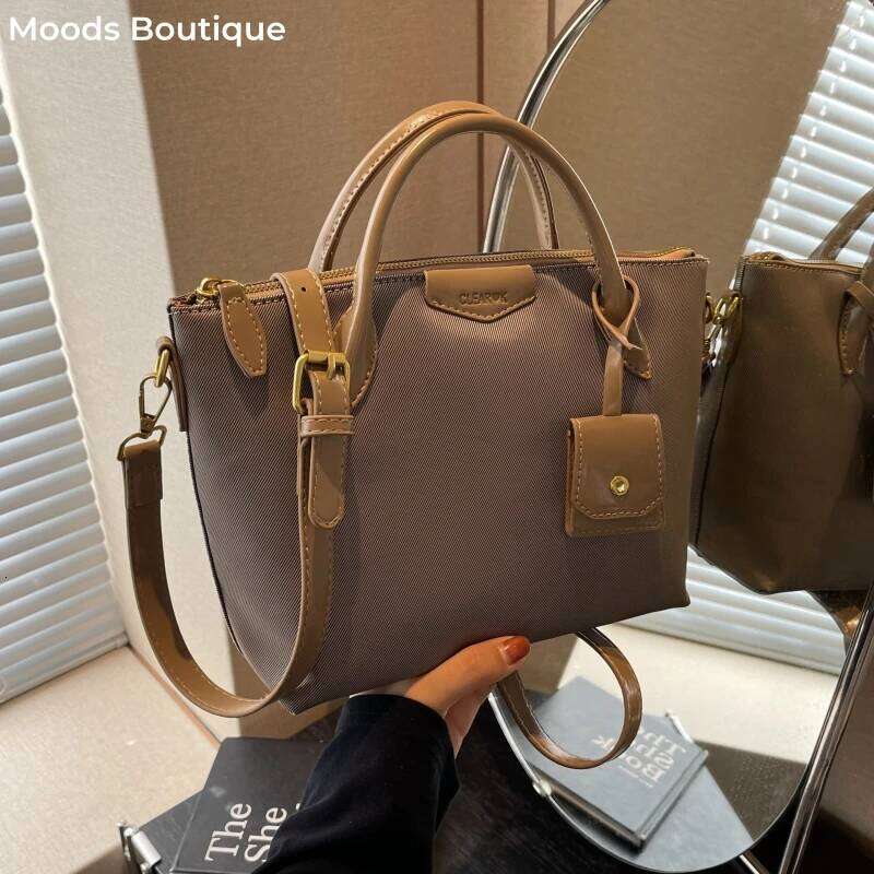 Quality Branded Top Handle Bags For Women Oxford Cloth Mini Shoulder Shopper Tote Bag With Pendant Designer Handbags