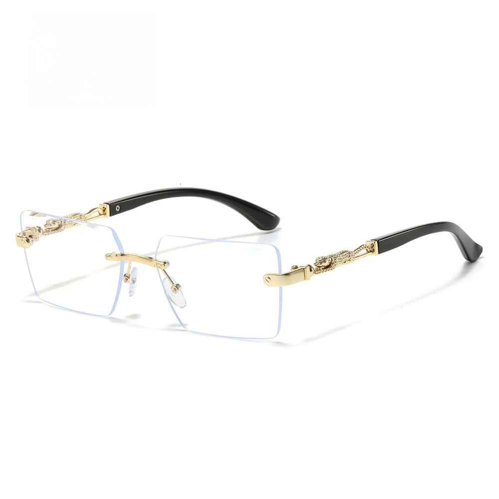 Luxury Brand Designer's Personalized Bezel-less Leopard-patterned Eyeglasses For Women Drivers While Driving, Sun Protection Sunglasses.