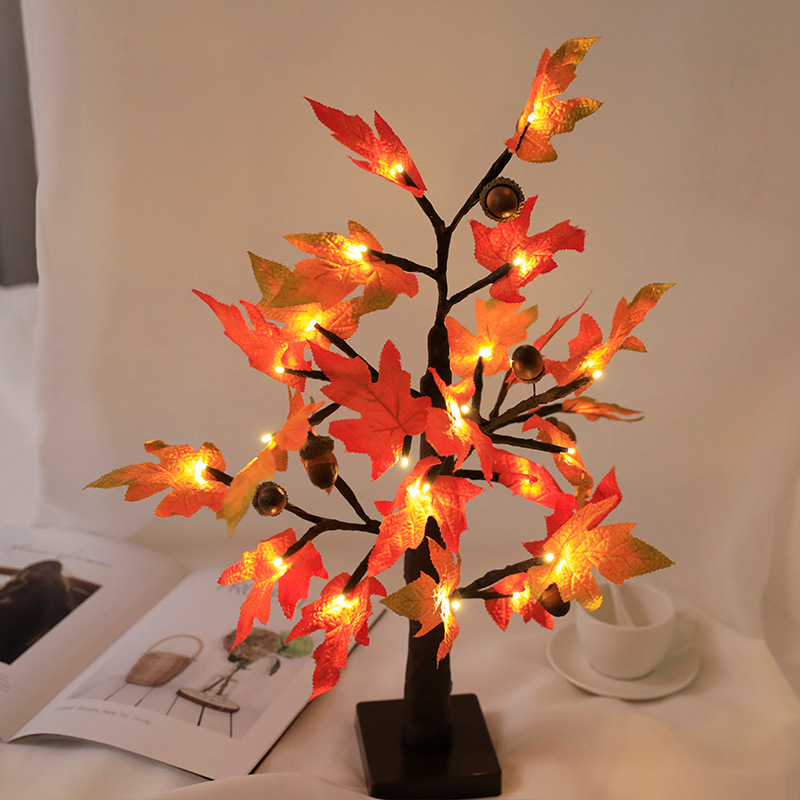 Maple Leaf Tree Light LED Fall Decoration Lamp Autumn Landscape Tree Light for Bedroom Party