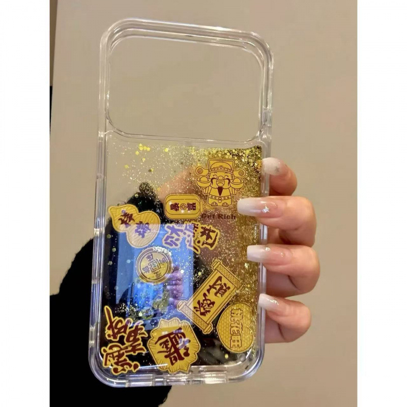 Quicksand gold foil God of Wealth is widely used iPhone Apple mobile phone case