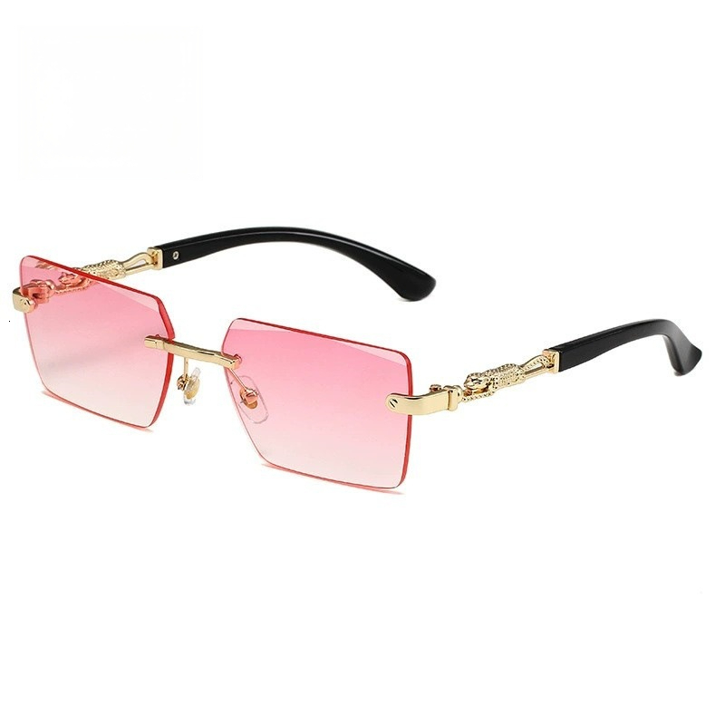 Luxury Brand Designer's Personalized Bezel-less Leopard-patterned Eyeglasses For Women Drivers While Driving, Sun Protection Sunglasses.