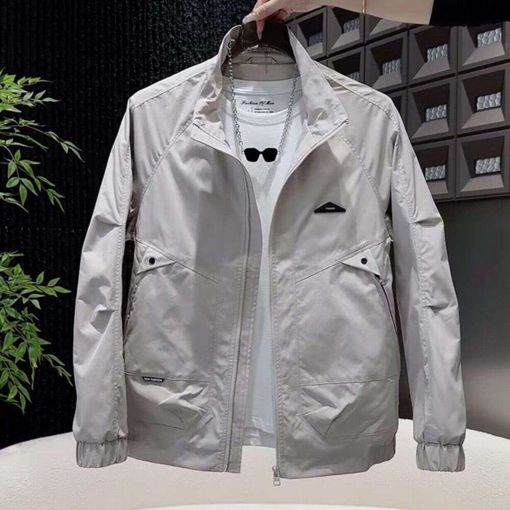 Spring New Collar Jacket For Men, Fashionable Versatile Curved Jacket, Stylish And Trendy Casual Top Men's Coat Men's Tops Short Jacket