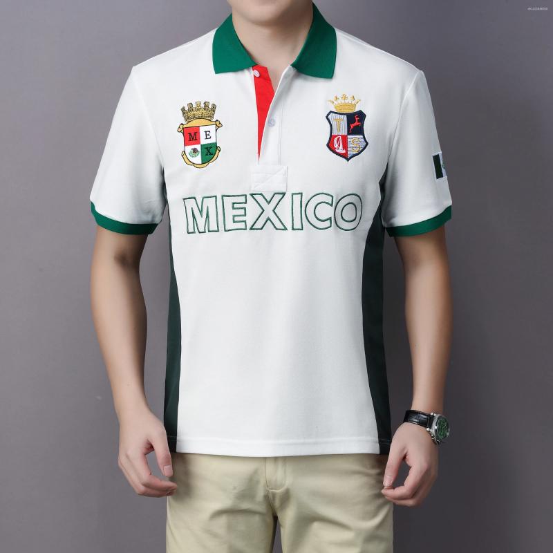 Men's Polos Polo Shirt Mexico Independence Day Christmas Cotton Embroidery Stitching Color Classic Fashion Original Design