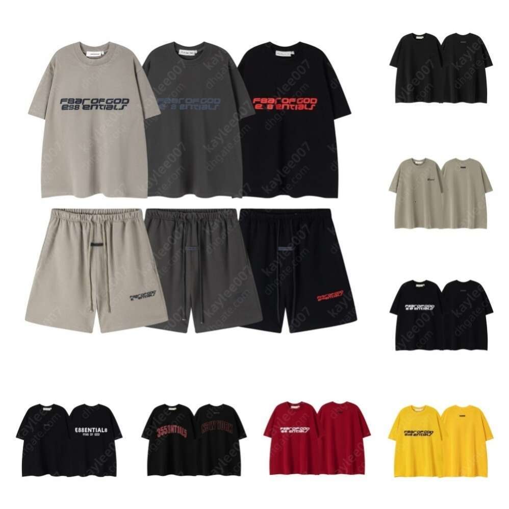 essentials shorts mens designer t shirt women classic graphic tee summer brand tracksuit fashion shirts men outdoor sweatshirt popular joggers luxury pullover 011