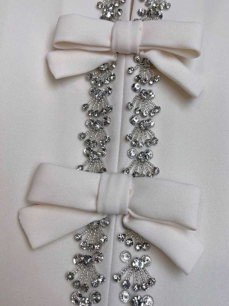 Heavy industry luxury bow short sLeeve dress high waist long skirt 2024 autumn womens new big swing A-line skirt C260331