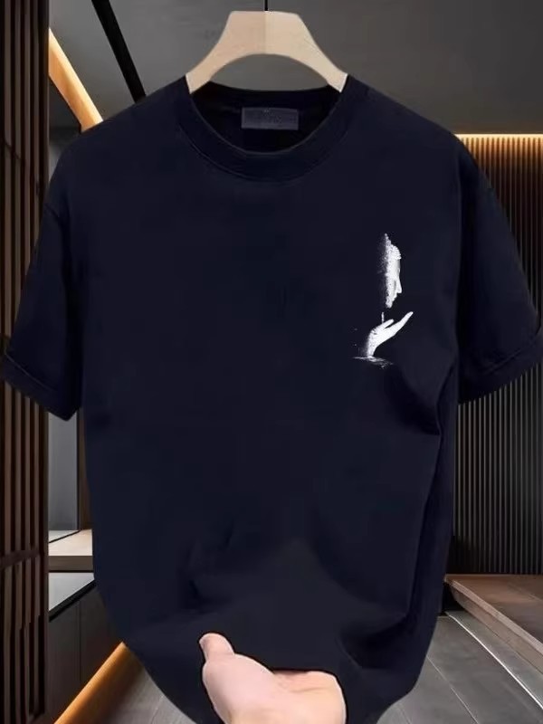Summer New Arrivals Men's Japanese-Style T-Shirts | Heavyweight Cotton Buddha Graphic Oversized Trendy Casual Tees