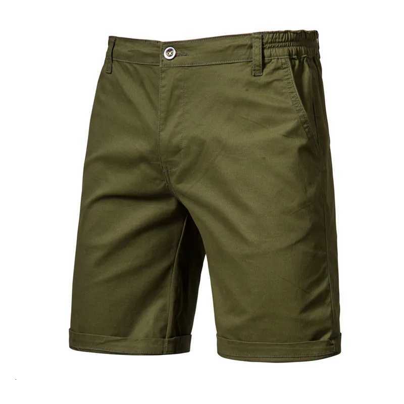 New cotton casual shorts mens straight 5-point pants large size solid color mens clothing Z260331