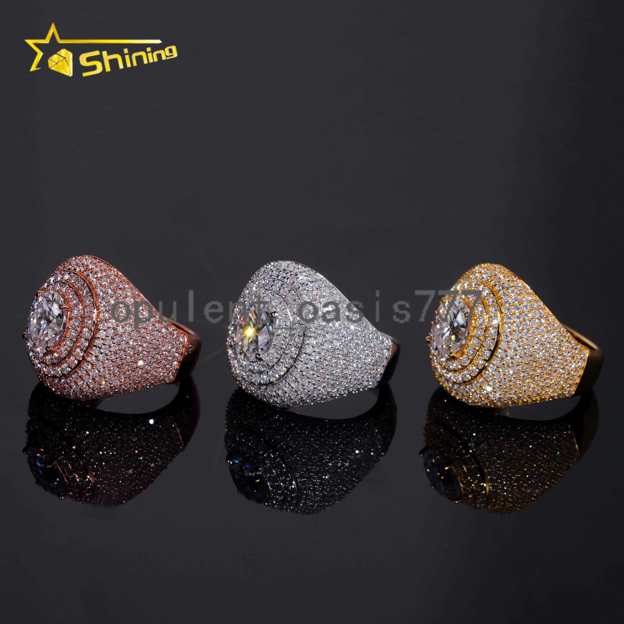 Pass Diamond Tester Hip Hop Jewelry 925 Sterling Silver Fully Iced VVS Diamond Custom Moissanite Iced Out Men Ring
