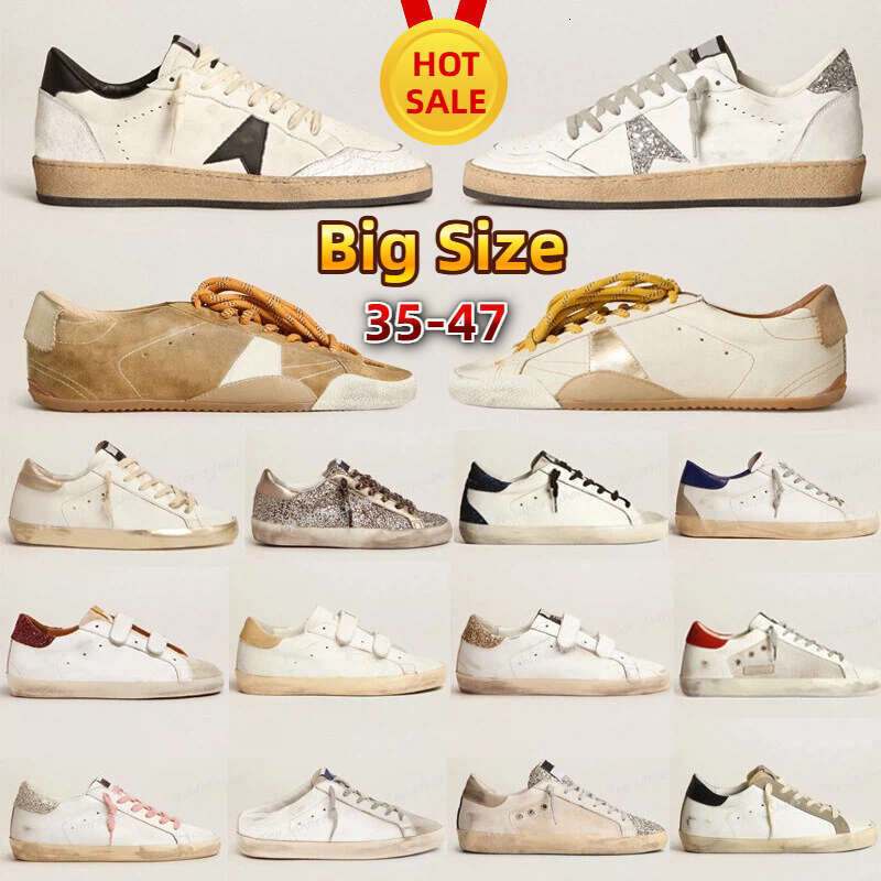 Top Casual Shoes Customers Super Star Italy Brand Golden Sneakers Pure Mid Star Luxury Dirtys Sequin White Do-old Dirty Designer Sneakers Size 35-47