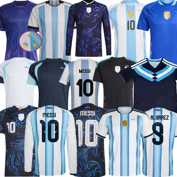 22 24 2026 2027 Argentina World Cup Soccer Jerseys MESSI E.FERNANDEZ J.ALVAREZ NICO PAZ DYBALA DI MARIA DE PAUL MAC ALLISTER E.MARTINEZ PAREDES 26 football men kids shirt