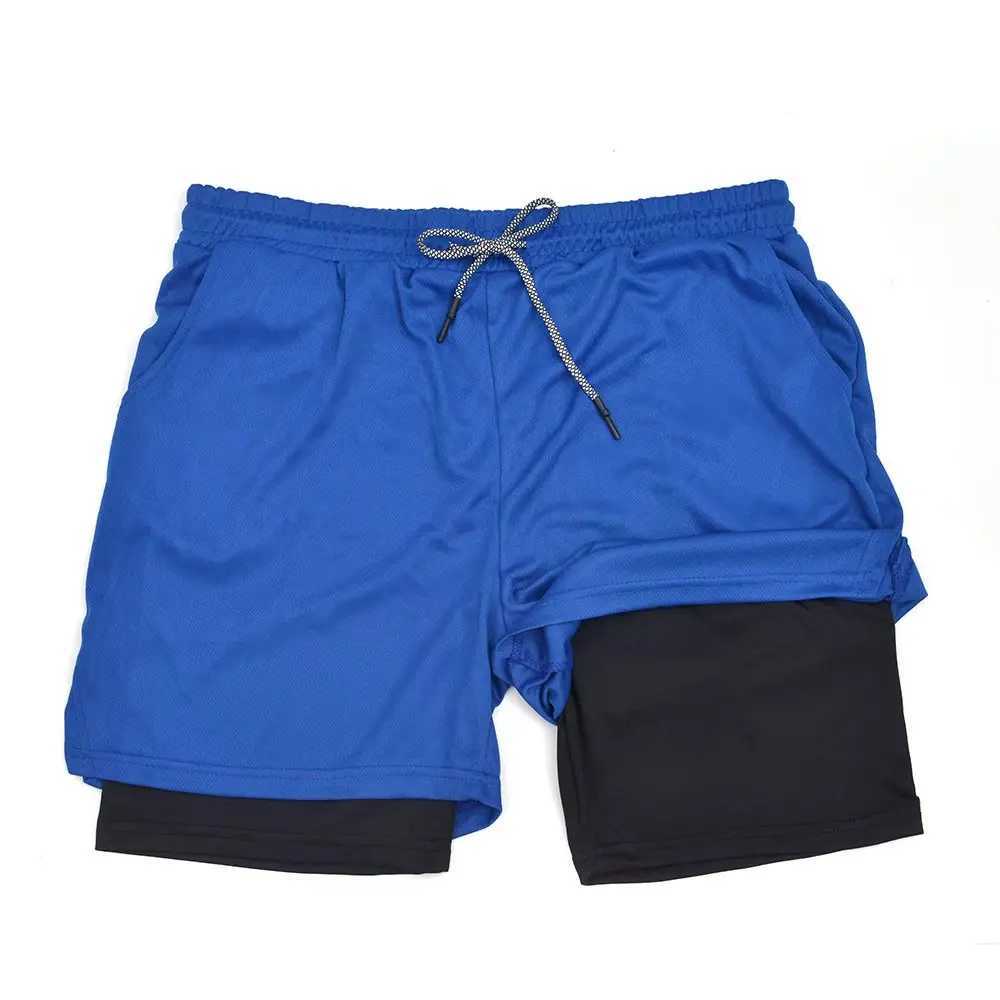 Mens Double Layer Fitness Shorts Men Fitness Gym Training 2 in 1 Sports Shorts Quick Dry Workout Jogging Double Deck Summer Z260331