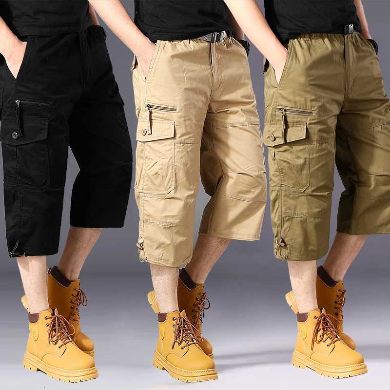 Summer pure cotton cropped shorts for men and young people straight leg sports camouflage casual workwear shorts loose and thi Z260331