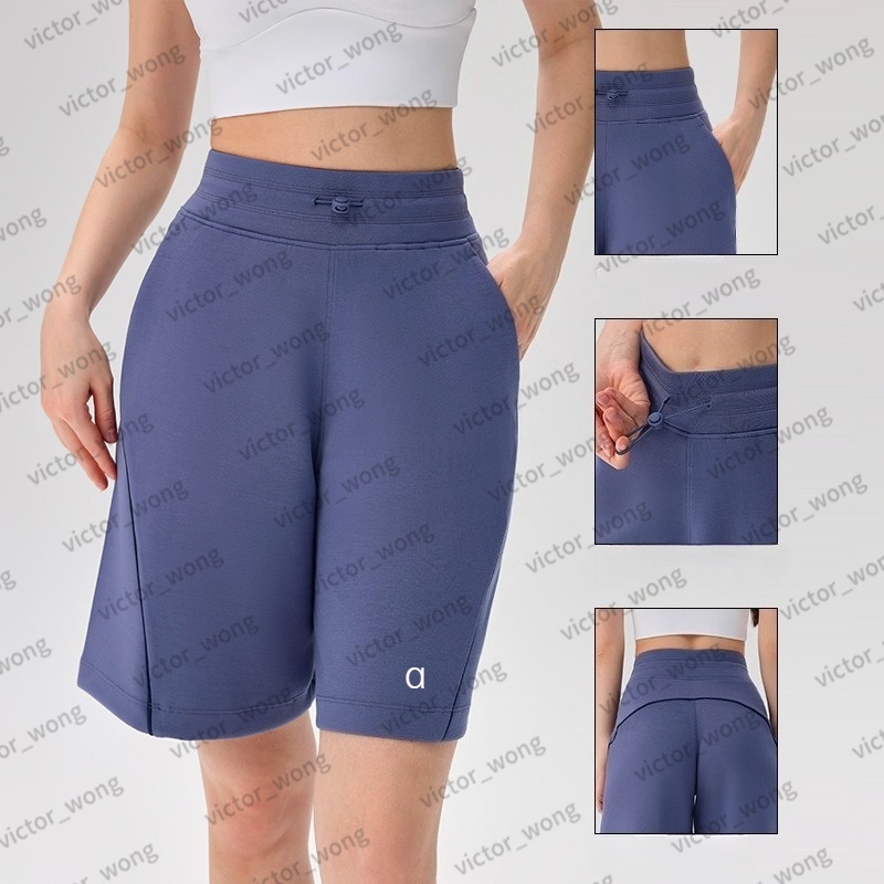 DK7123 Five-point Yoga Shorts Women's High Waist Loose Quick-drying Biker Shorts Elastic Fitness Loose Wide-leg Shorts Casual Wear Outside