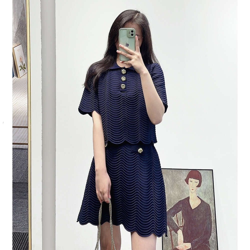 Designer inspired by k30 French style fragrance, new sweet knitted top and skirt for spring and summer 2026