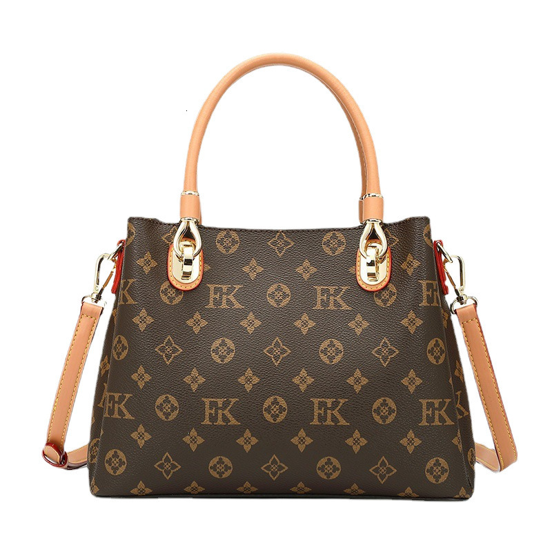 Lady's Fantasy Multi-Purpose Monogram Handbag, Faux Leather Top Handle Shoulder Purse, Perfect for Office, Shopping & Commute