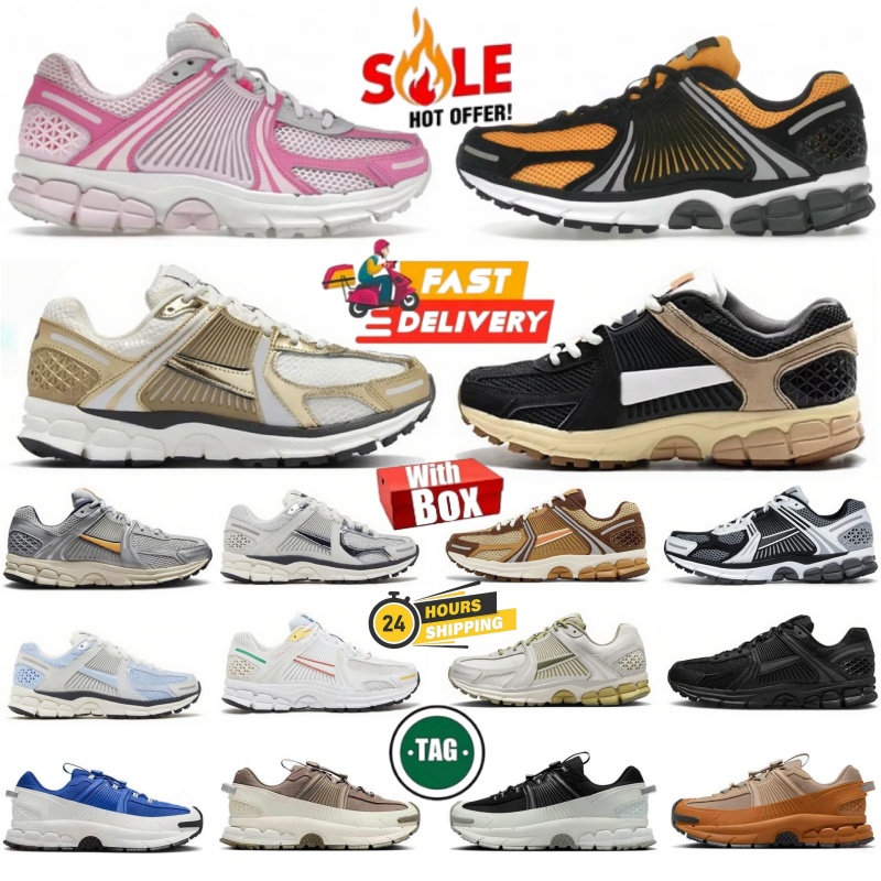 With box vomero 5 designer running shoes metallic gold photon dust pink velvet brown yellow ochre anthracite black sesame vomeros v5 mens womens outdoor sneakers