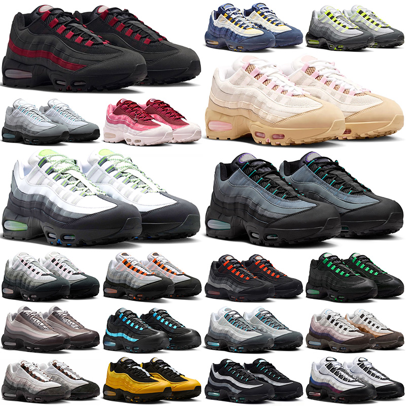 with box 95 running shoes designer 95s men women sneakers triple black white grey green navy blue pink red durable mens womens outdoor sports trainers