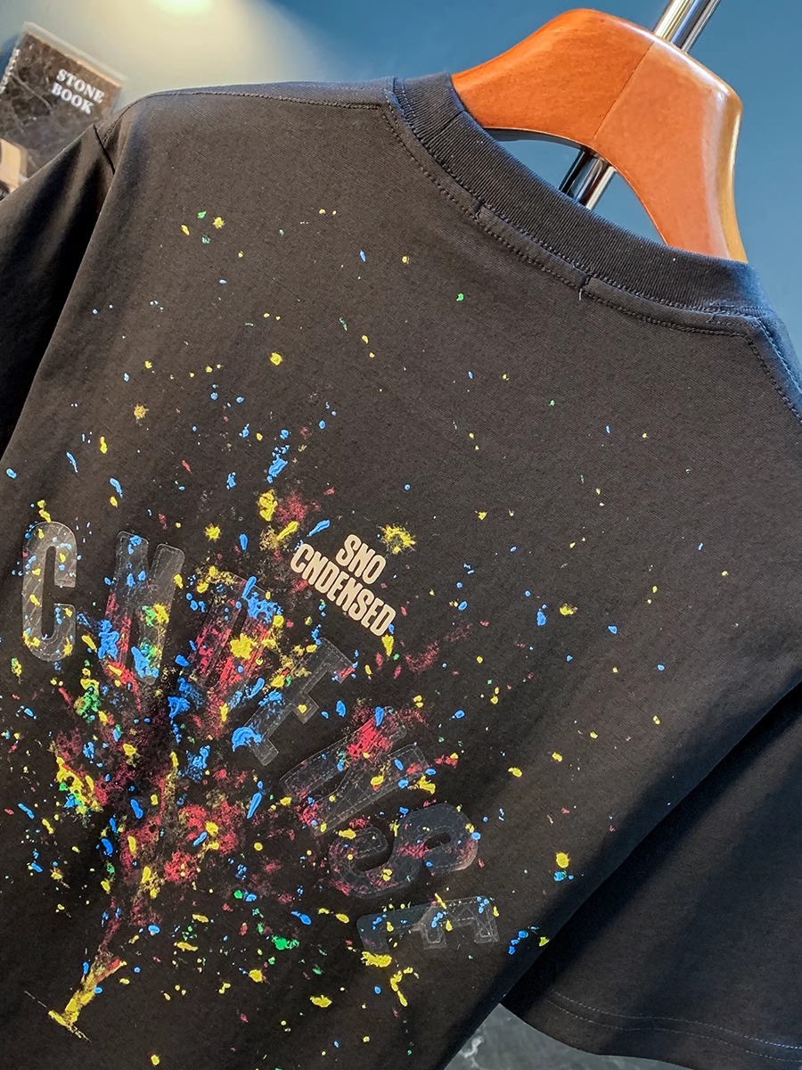 2026 Summer New Arrivals Men's Oversized T-Shirts | Lightweight Graffiti Print Paint-Splatter Casual Short Sleeve Tees