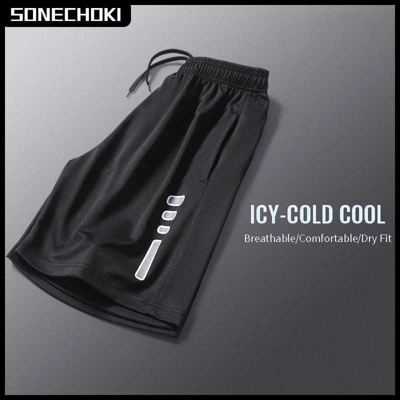 SONECHOKI Running Shorts Men Striped Printing Loose Basketball Sport Gym Breathable Shorts Fitness Training Workout Bottom Male Z260331