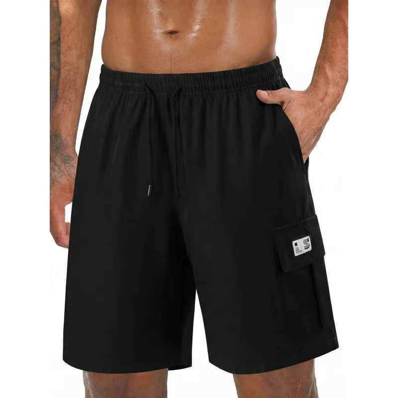 Mens Ice Silk Cargo Shorts Summer Loose Straight Knee Length Breathable Quick Dry Casual Sports Shorts Plus Size Multi Color Av Z260331