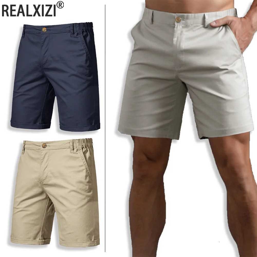Summer Mens Cargo Shorts Solid Color Casual Cotton Short Jogging Climbing Sports Short Elastic Waist Male Jogger Work Shorts Z260331
