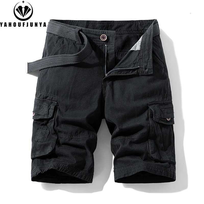New Men Summer Outdoor Leisure Buttons Cargo Style Shorts Men Solid Straight Cotton Comfortable Fashion Design Short Pants Male Z260331
