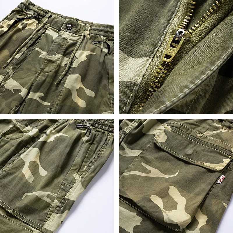 Men Summer New Casual Classic Multi-pocket Camouflage Cotton Joggers Cargo Shorts Men Outwear Fashion Vintage Twill Shorts Male Z260331