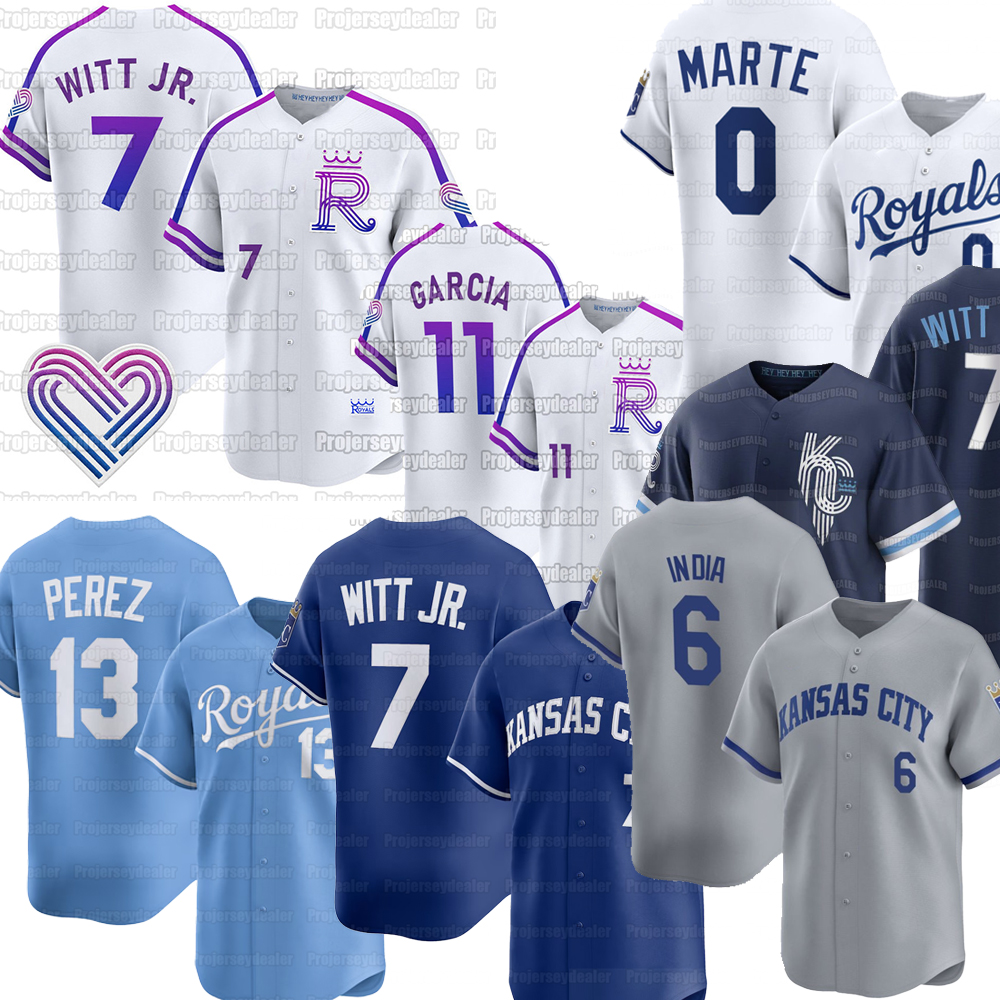 7 Bobby Witt Jr. 2026 City Connect Royals Jerseys Salvador Perez Jonathan India Maikel Garcia Hunter Renfroe Starling Marte Vinnie Pasquantino Kyle Isbel