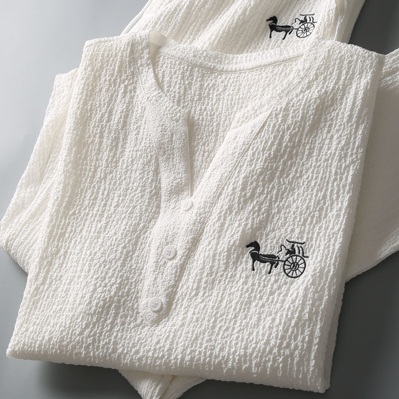 Luxury Brand Designer Clothes High Quality Ultra-Thin Short-Sleeved Ice Silk Linen Suit Men's Summer Plus Size Loose Medium-Sleeved T-Shirt Cotto