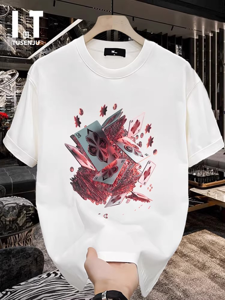 2026 Summer European & American Streetwear Men's T-Shirts | Trendy Oversized Graphic Lightweight Breathable Crew Neck Versatile Tees